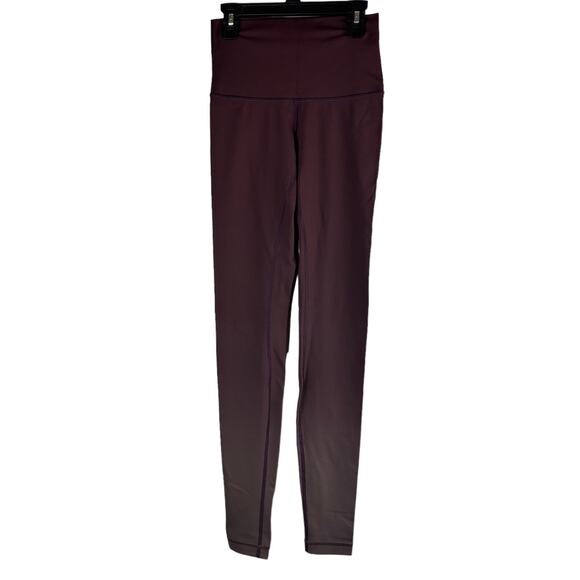 Lululemon Wunder Under Pant Hi-Rise Ombre Black Cherry Leggings Women's Size 4 - Picture 6 of 11